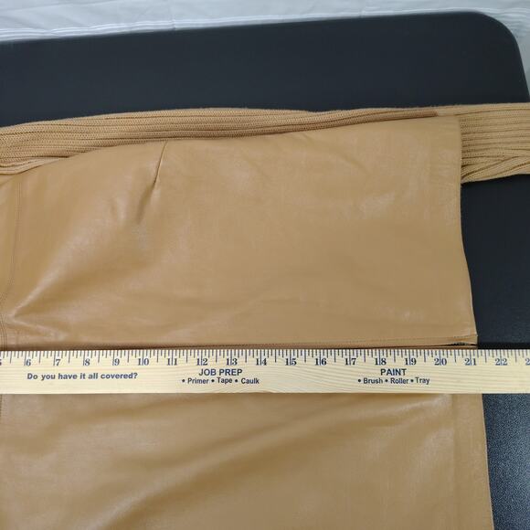 Maurice Sasson Women's Medium Dark Tan‎ Genuine Leather and Knit Sweater - Picture 12 of 14